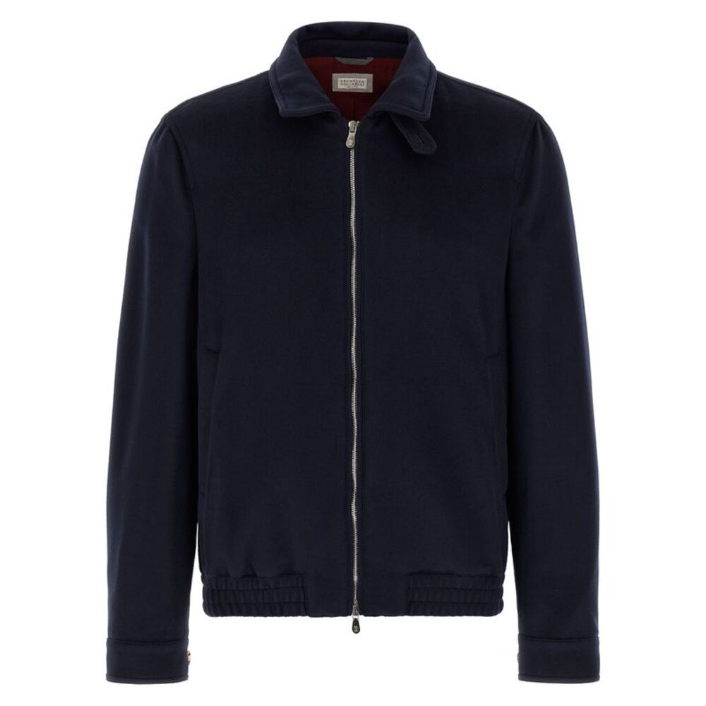 Brunello Cucinelli Men Wool Bomber Beaver